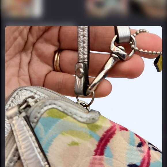 Coach Colorful Circle Pattern Wristlet - Picture 6 of 8